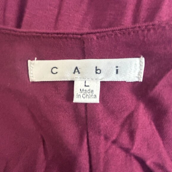 Cabi Womens Draped Cowl Neck Long Sleeve Tunic Top Large Burgundy Rayon #116 - Picture 3 of 8